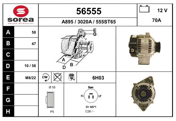 Generator / Alternator 56555 EAI