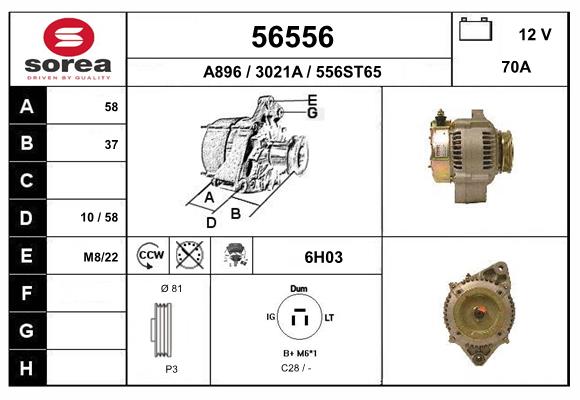 Generator / Alternator 56556 EAI