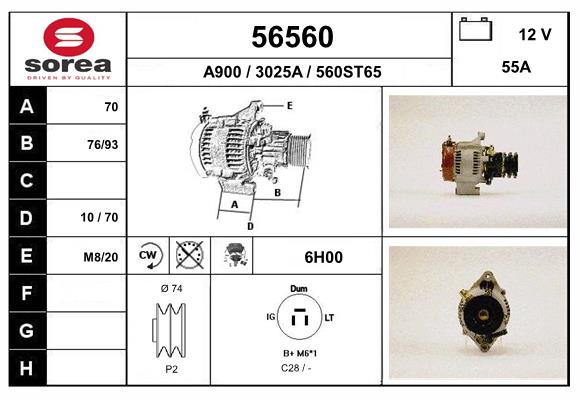 Generator / Alternator 56560 EAI