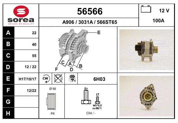 Generator / Alternator 56566 EAI