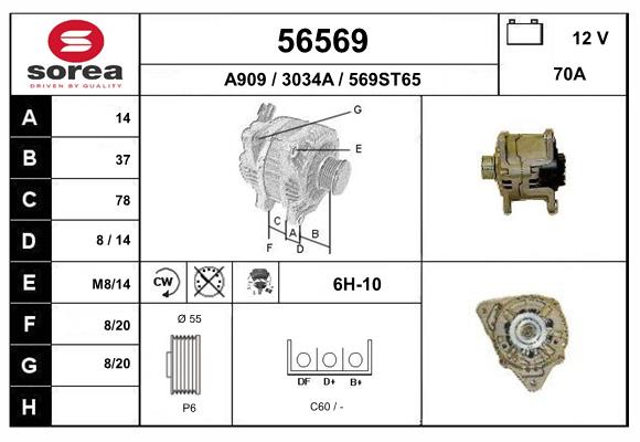 Generator / alternator 56569 EAI