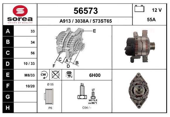 Generator / Alternator 56573 EAI