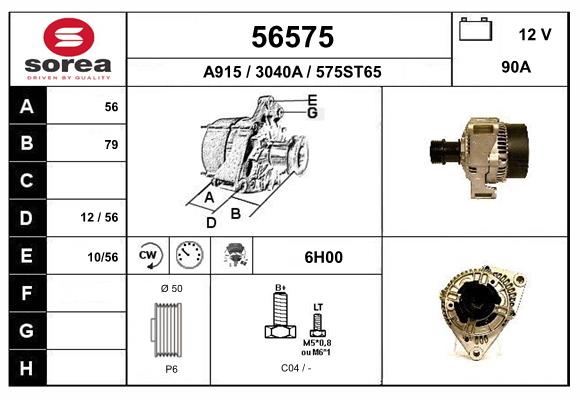 Generator / Alternator 56575 EAI