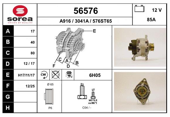 Generator / Alternator 56576 EAI