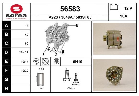 Generator / Alternator 56583 EAI