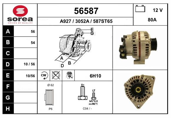 Generator / Alternator 56587 EAI
