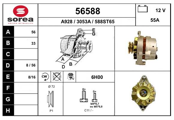 Generator / Alternator 56588 EAI