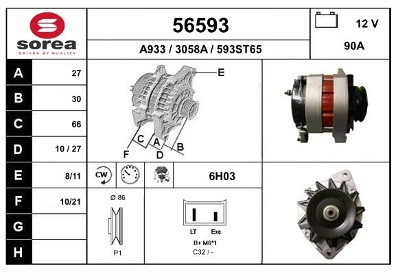 Generator / Alternator 56593 EAI