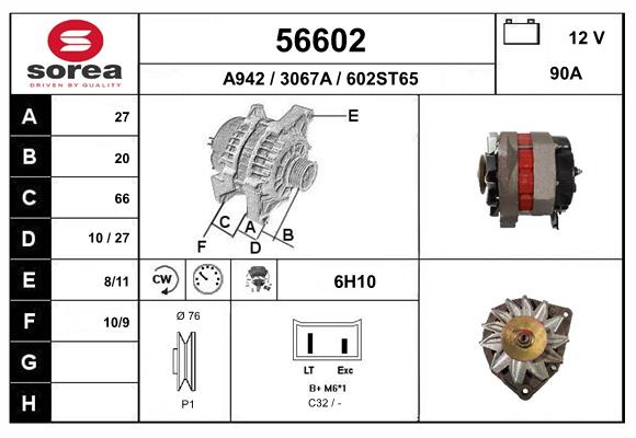 Generator / Alternator 56602 EAI