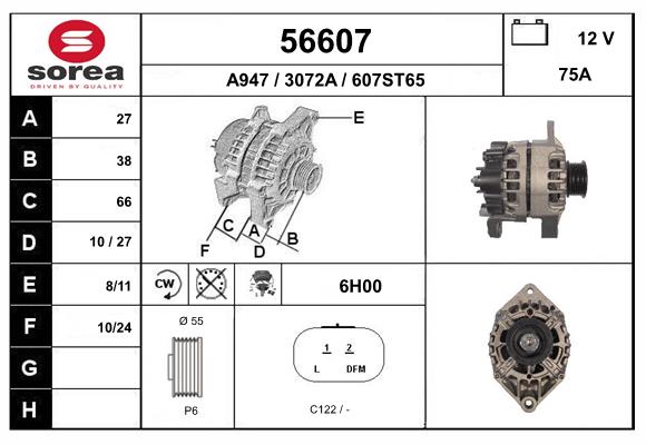 Generator / Alternator 56607 EAI