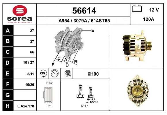 Generator / Alternator 56614 EAI