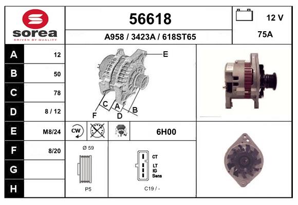Generator / Alternator 56618 EAI