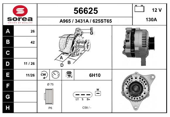 Generator / Alternator 56625 EAI