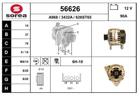 Generator / Alternator 56626 EAI