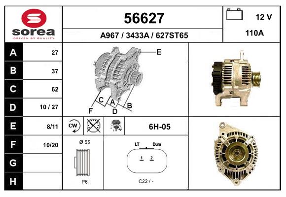 Generator / Alternator 56627 EAI