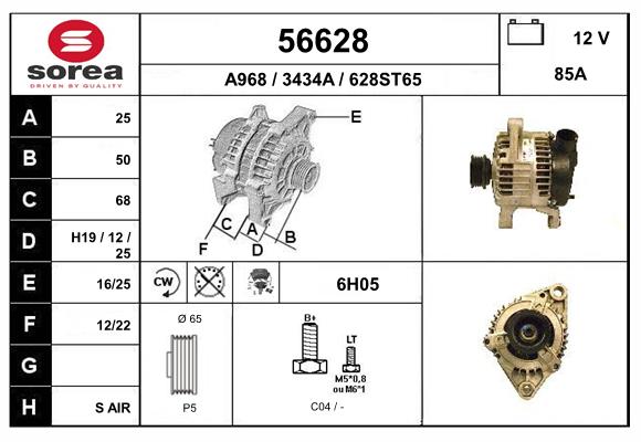 Generator / Alternator 56628 EAI