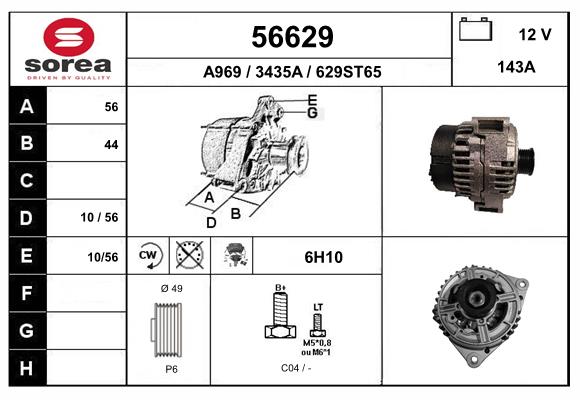 Generator / Alternator 56629 EAI
