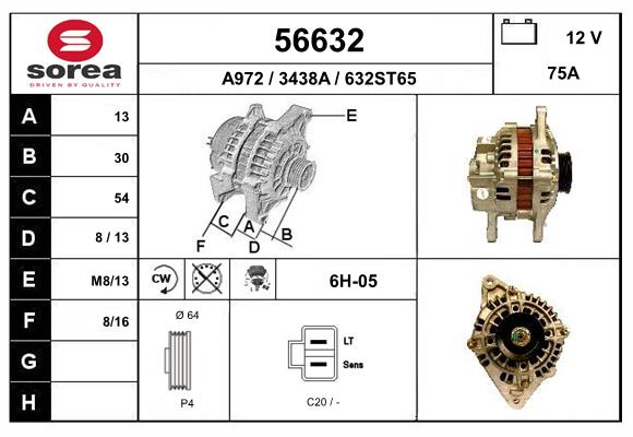 Generator / Alternator 56632 EAI