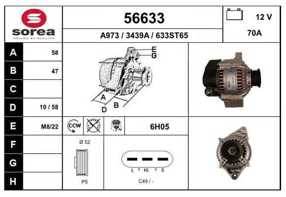 Generator / Alternator 56633 EAI