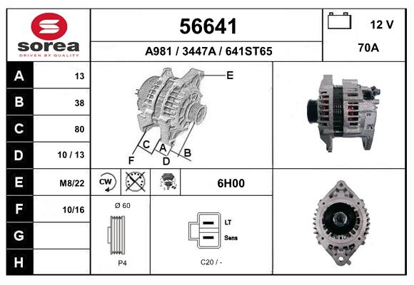 Generator / Alternator 56641 EAI