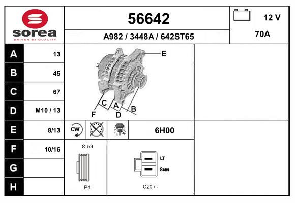 Generator / Alternator 56642 EAI