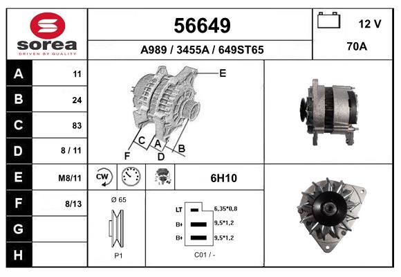 Generator / Alternator 56649 EAI