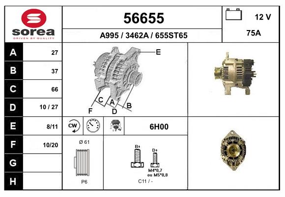 Generator / Alternator 56655 EAI