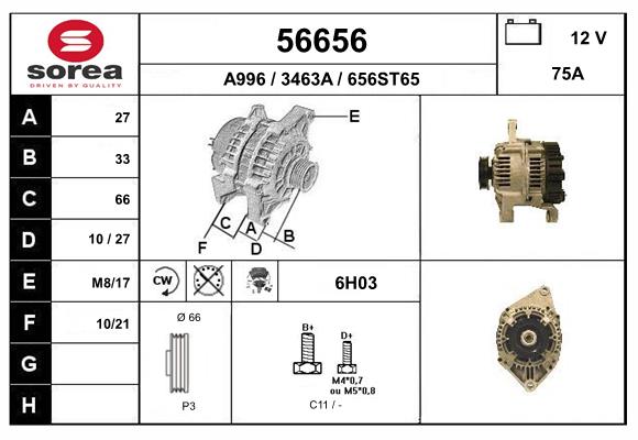 Generator / Alternator 56656 EAI