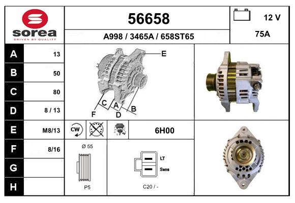Generator / Alternator 56658 EAI