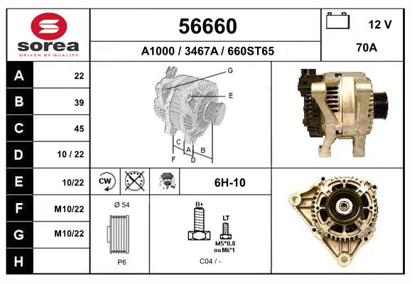 Generator / Alternator 56660 EAI