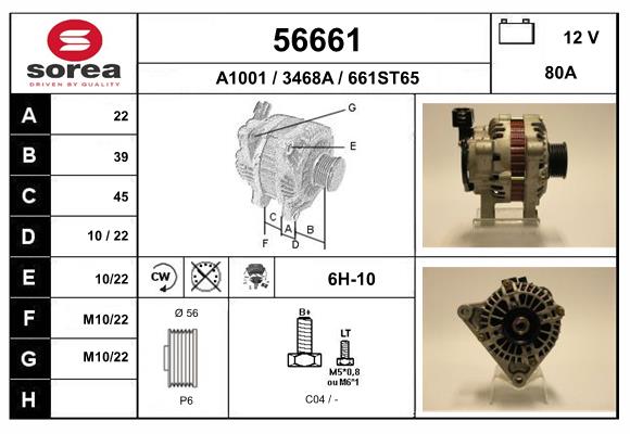 Generator / Alternator 56661 EAI