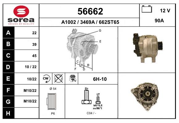 Generator / Alternator 56662 EAI