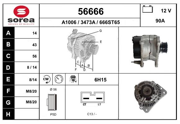 Generator / Alternator 56666 EAI