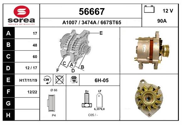 Generator / Alternator 56667 EAI