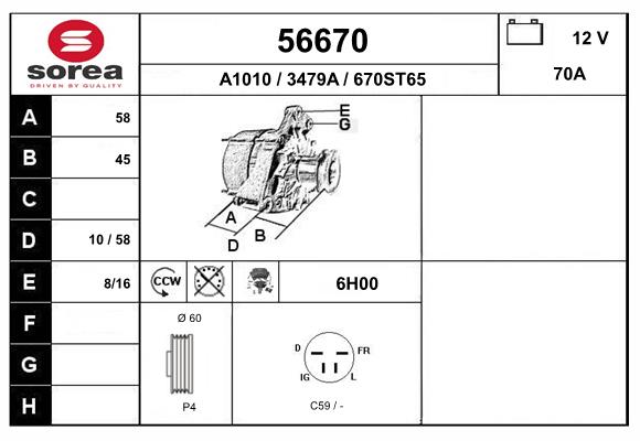 Generator / Alternator 56670 EAI