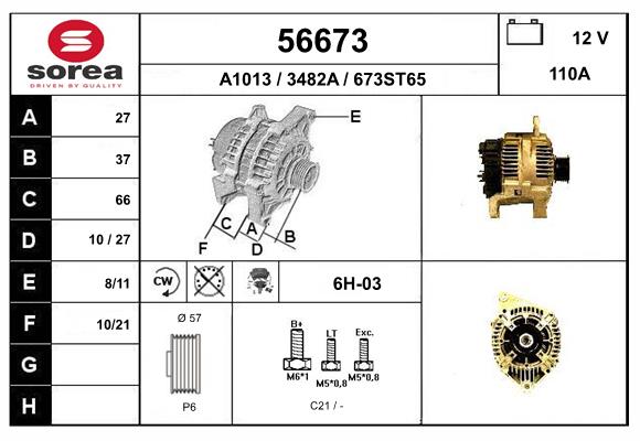 Generator / Alternator 56673 EAI