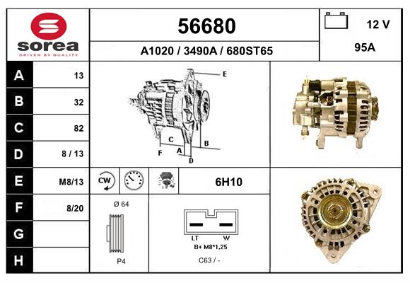 Generator / Alternator 56680 EAI