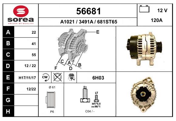Generator / Alternator 56681 EAI