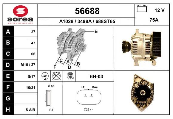 Generator / Alternator 56688 EAI