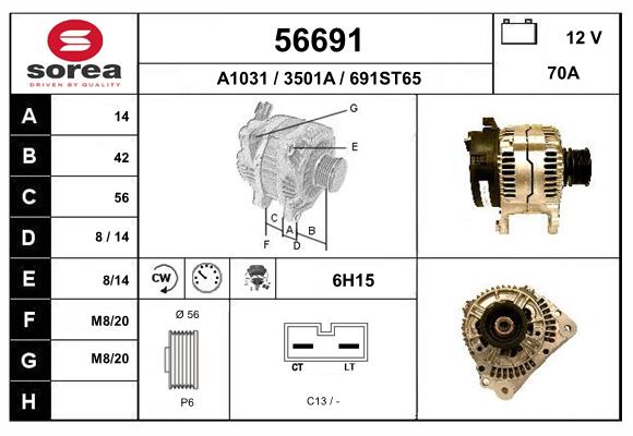 Generator / Alternator 56691 EAI