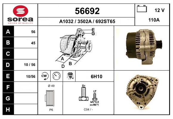 Generator / Alternator 56692 EAI