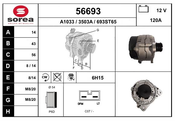 Generator / Alternator 56693 EAI