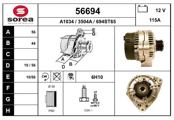 Generator / Alternator 56694 EAI