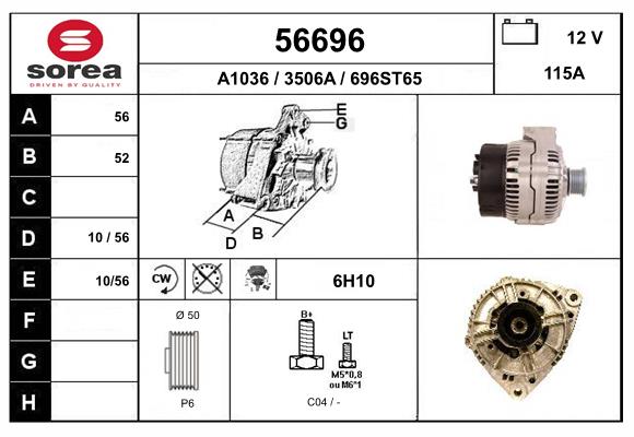 Generator / Alternator 56696 EAI