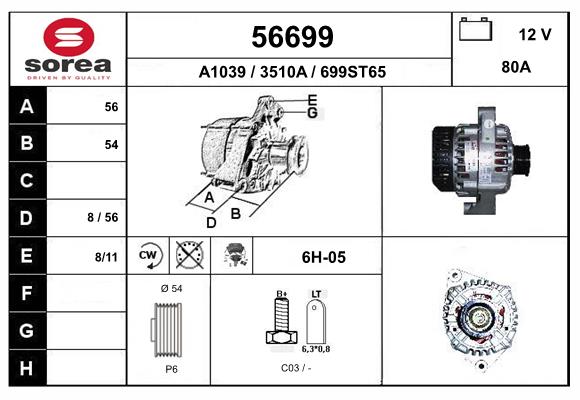 Generator / Alternator 56699 EAI
