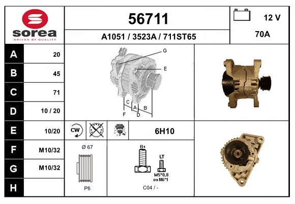 Generator / Alternator 56711 EAI