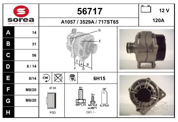 Generator / Alternator 56717 EAI