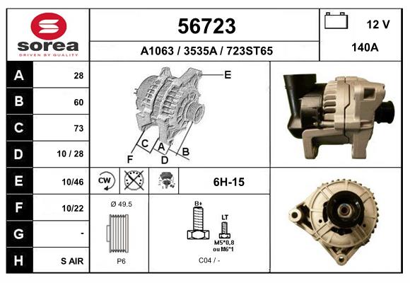 Generator / Alternator 56723 EAI