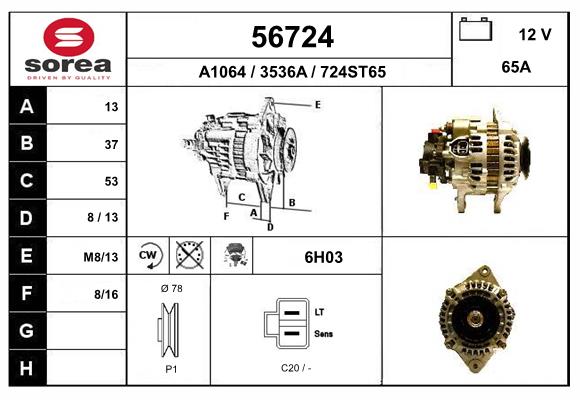Generator / Alternator 56724 EAI