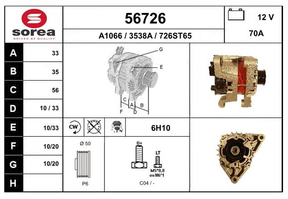 Generator / Alternator 56726 EAI